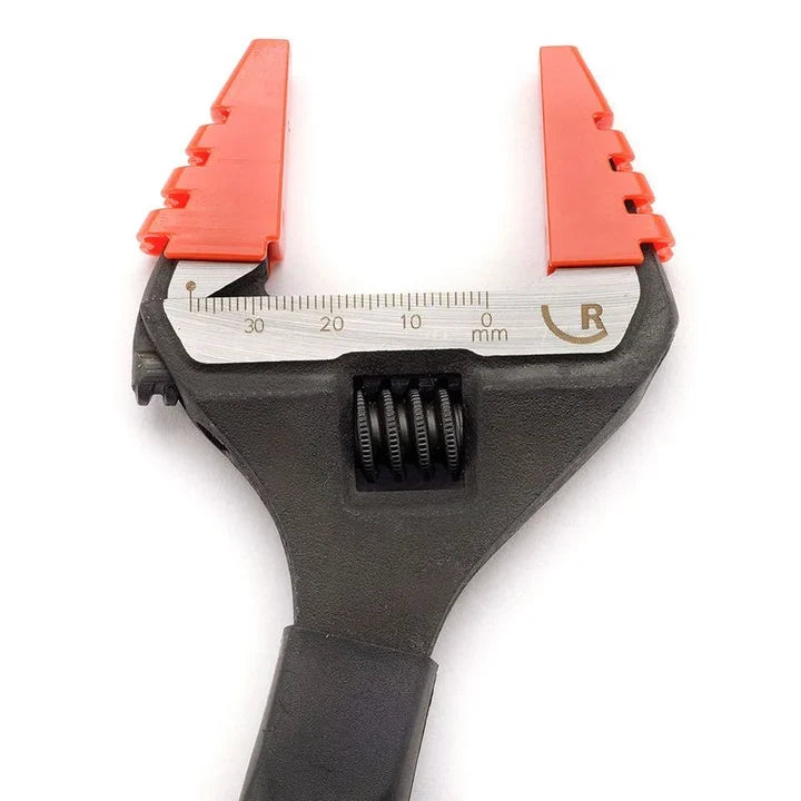 Adjustable wrench with soft jaw protectors