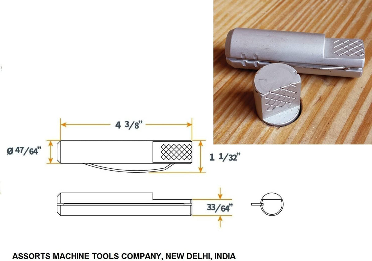 Technical drawing and pin