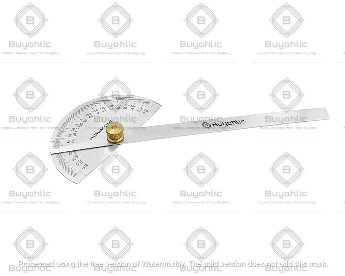 Buyohlic Stainless Steel Protractor 0-180 degrees Machine Tools