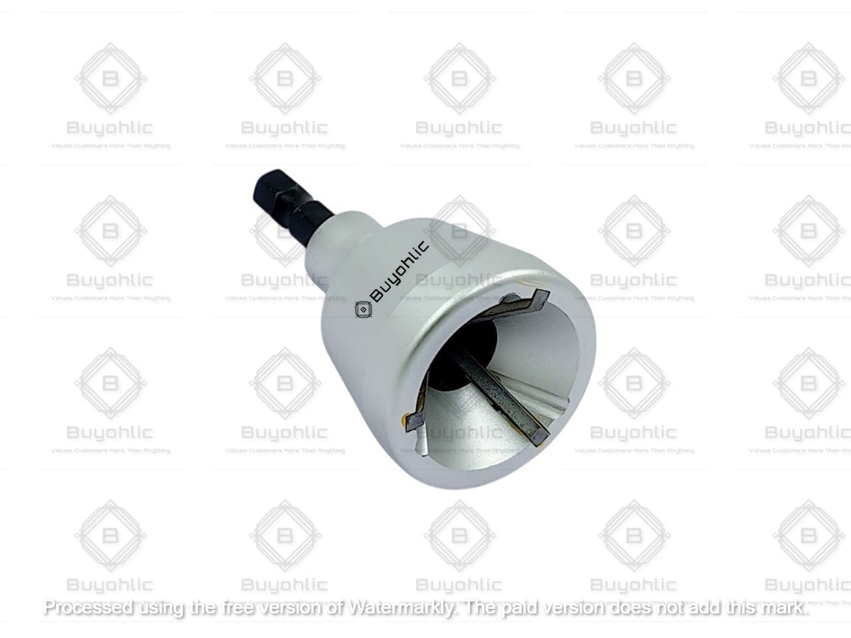 External deburring chamfer bit with hex shank for bolt thread repair