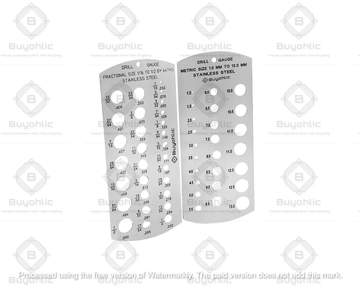 Two metal drill gauges