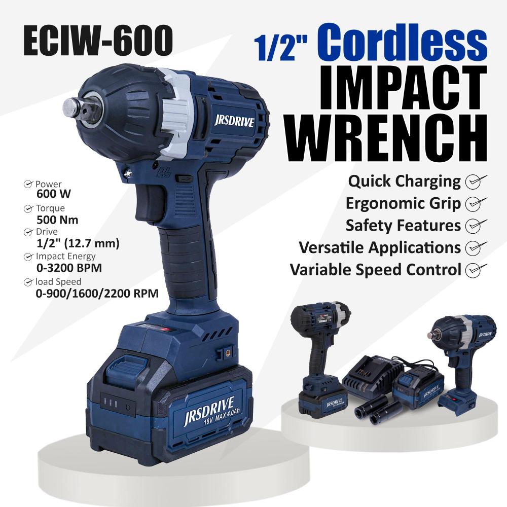 JRSDRIVE 18V Cordless Impact Wrench