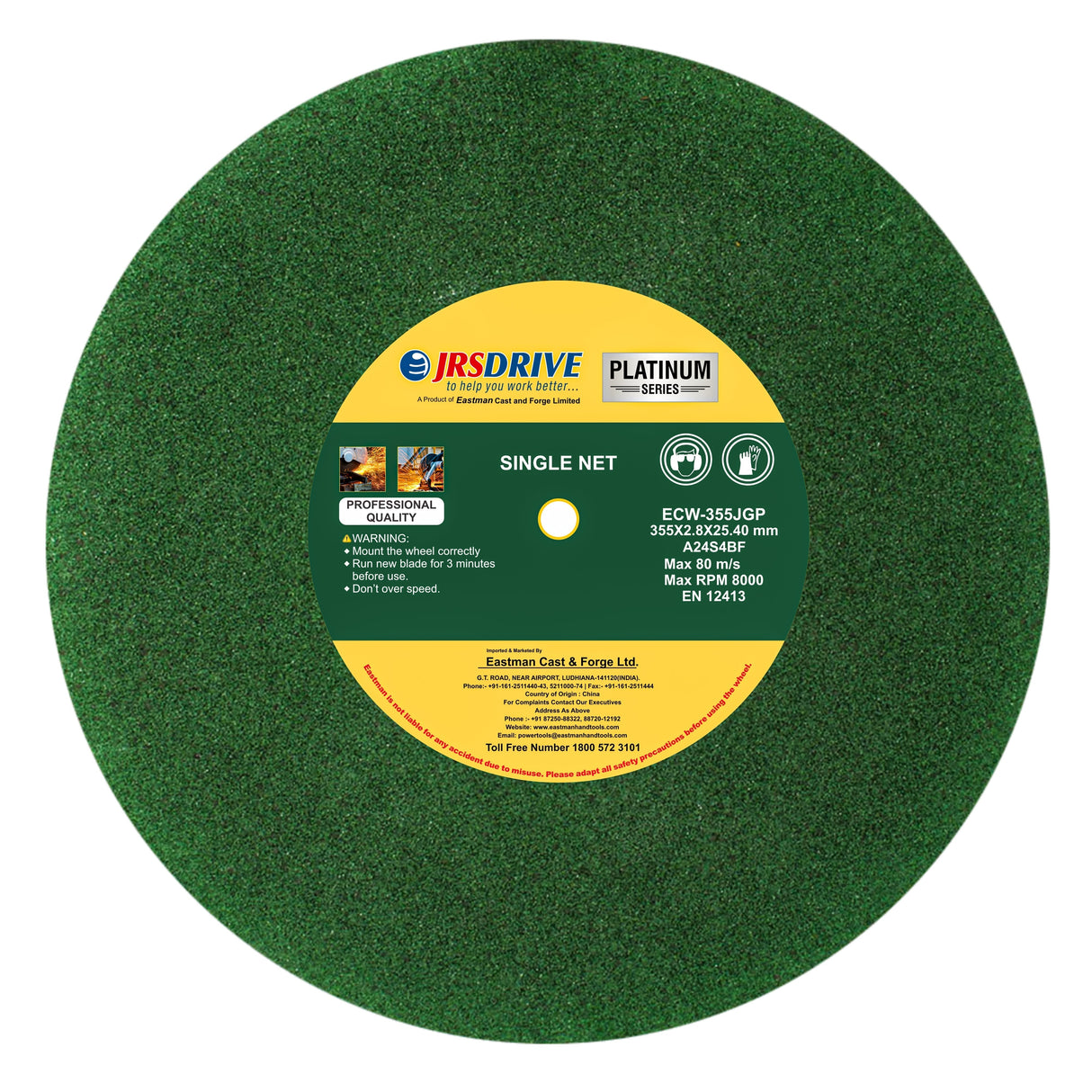 Cutting Wheel 355mm Green (2.8mm) Single Net Jrsdrive - Platinum Series