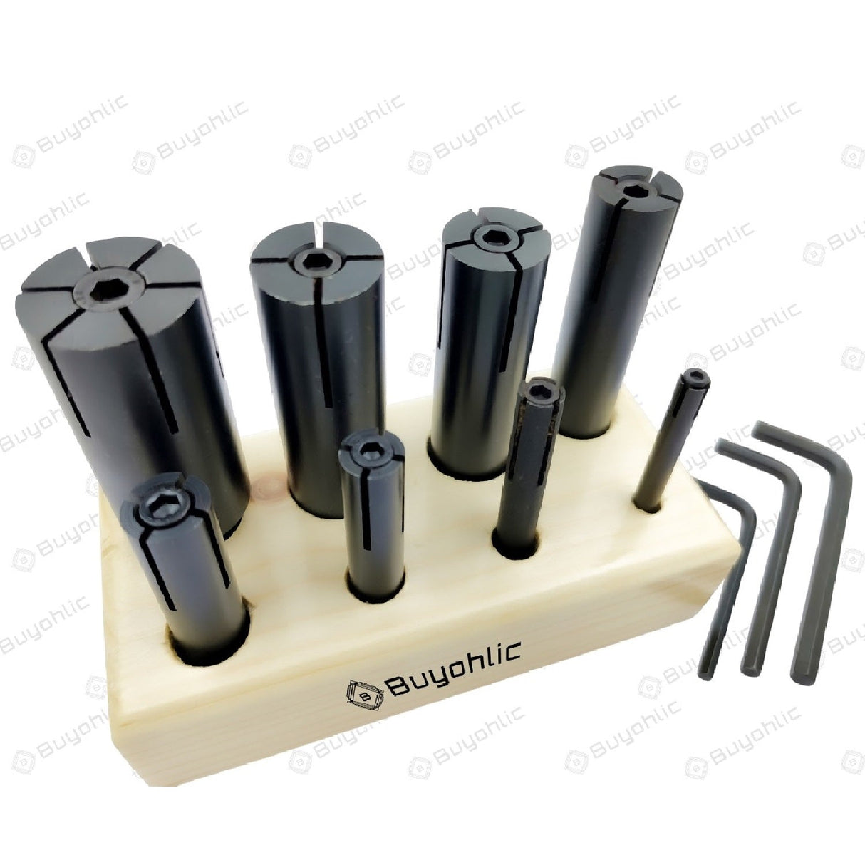 Set of collets and wrenches