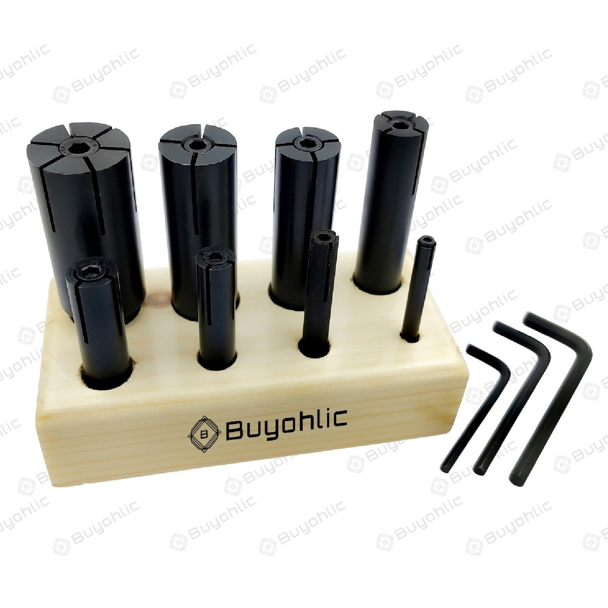 Set of collets and wrenches