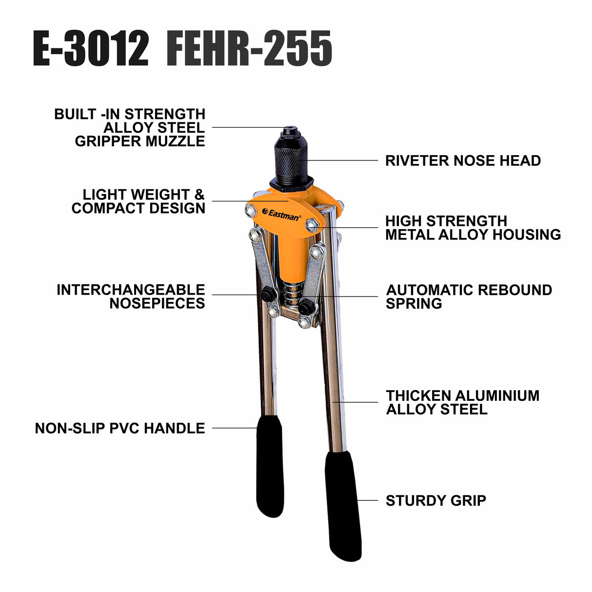 Orange and black riveter