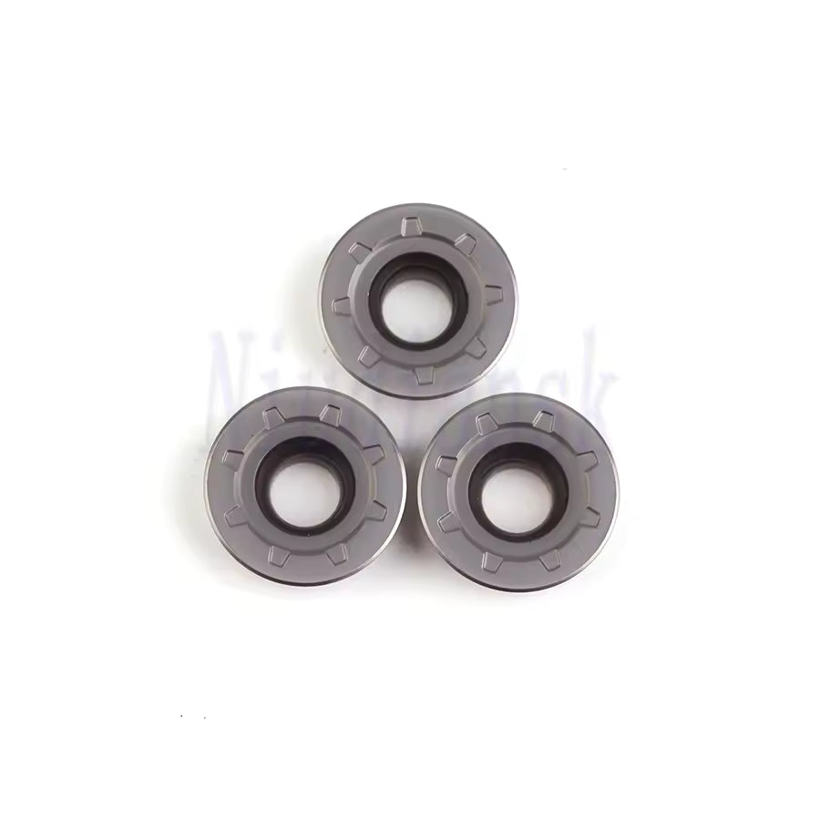 Three metallic bearings