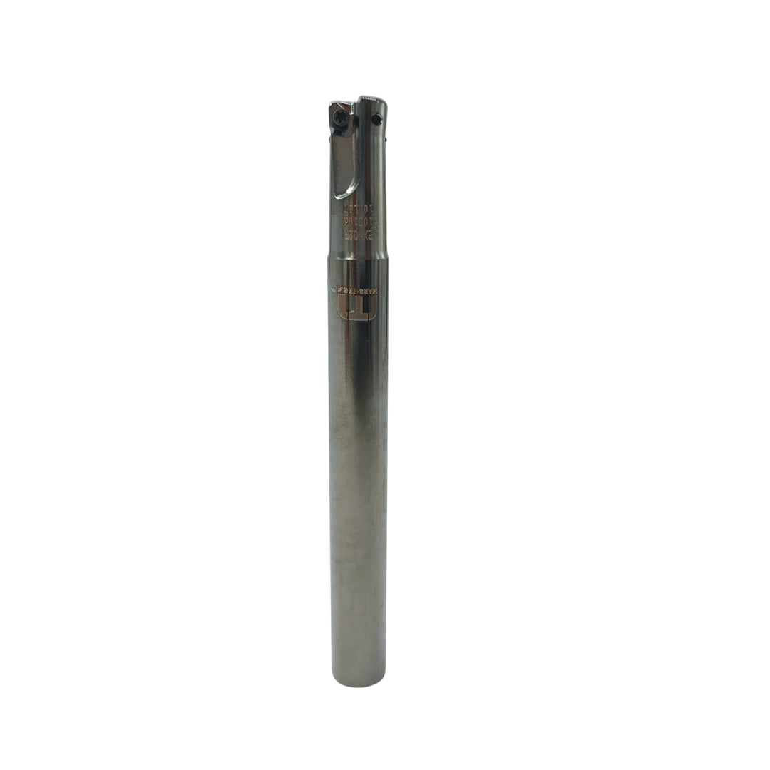 A cylindrical metal tool bit