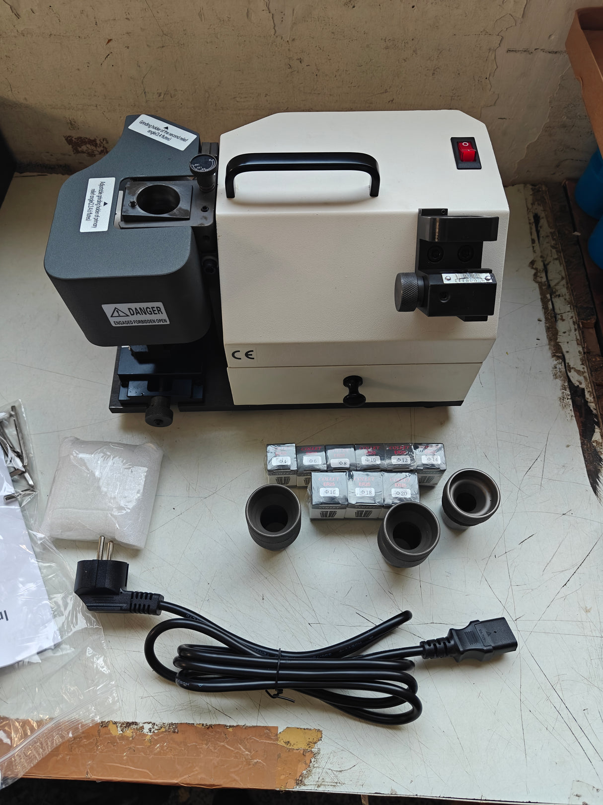 White machine with black components