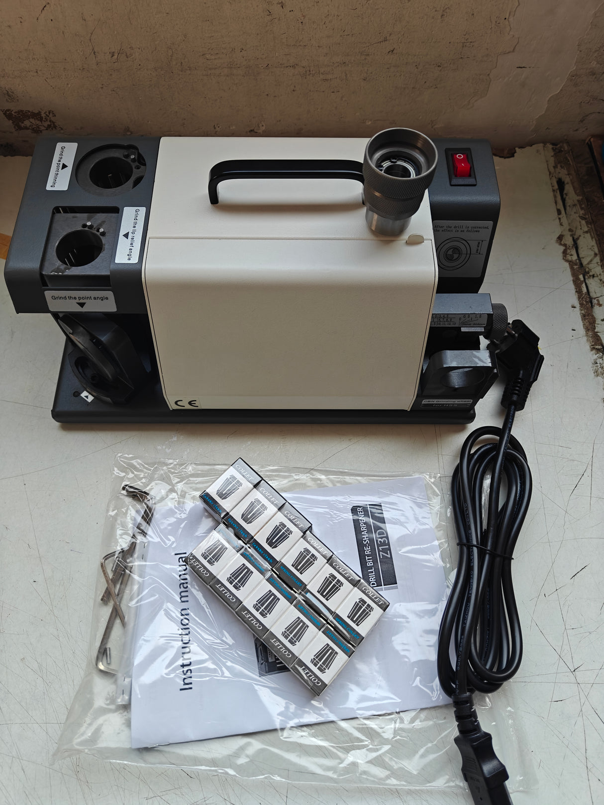 White machine with black components