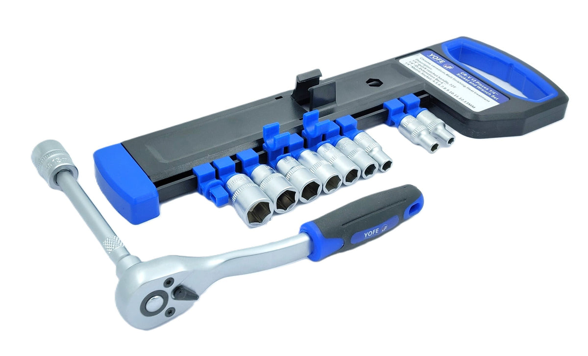 Ratchet Wrench and Socket Set in Case