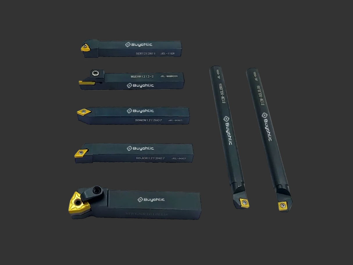 Set of seven lathe tools