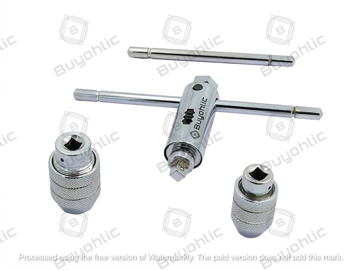 Interchangeable tap wrench set with body, collets, and handles