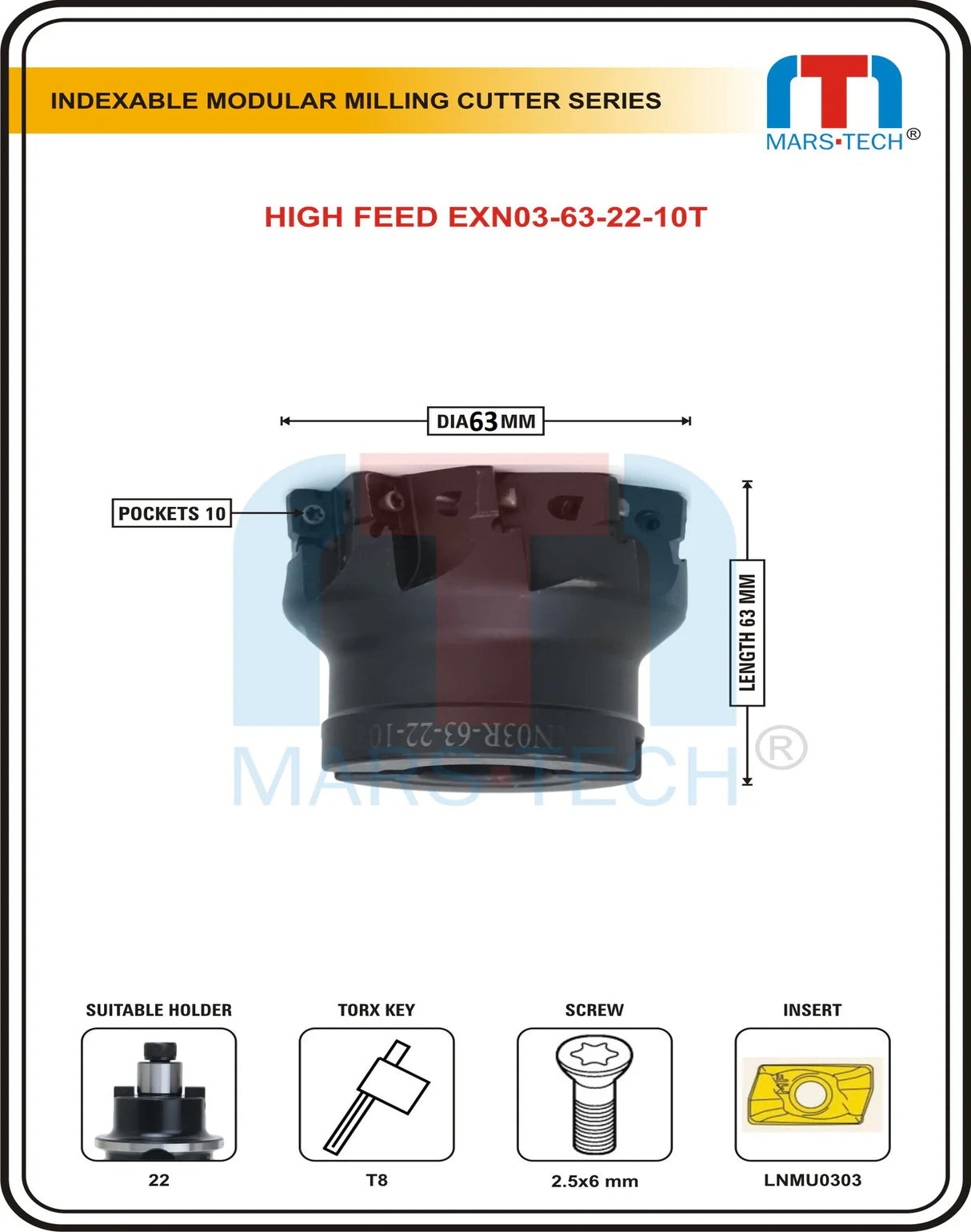 indexable modular milling cutter