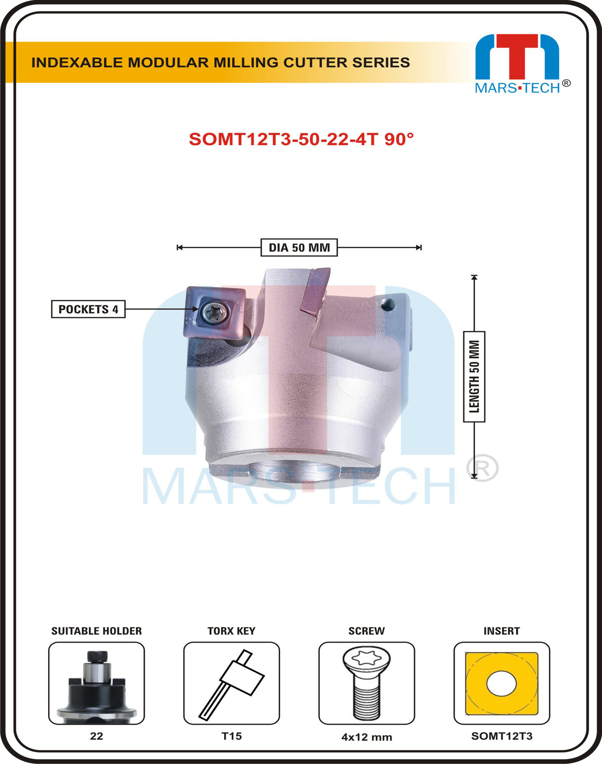 indexable modular milling cutter