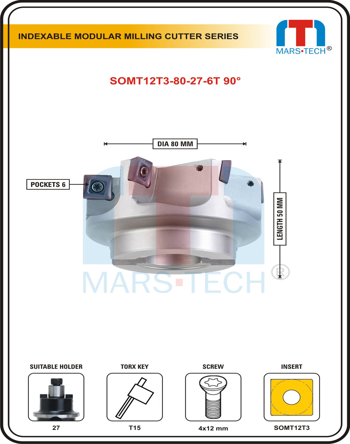 Mars-Tech indexable modular milling cutter