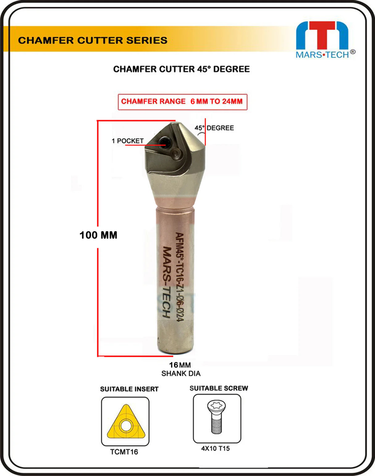 Chamfer cutter with specifications