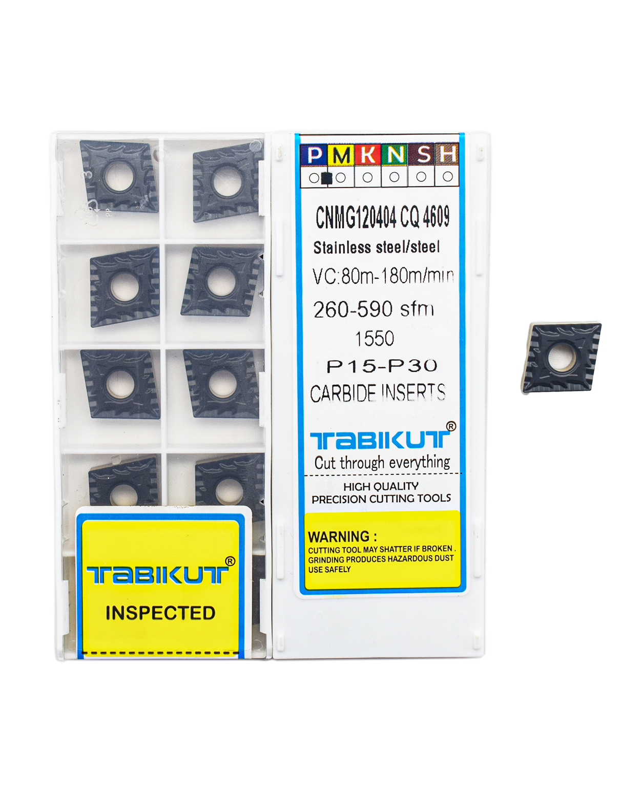 CNMG120404/08/12 CQ 4609 Chipbreaker insert steel grade of Tabikut pack of 10