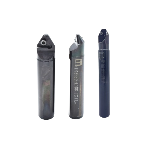 Three cylindrical metal tools