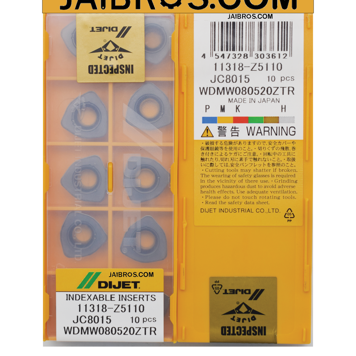 Premium Dijet JC8015 Carbide Inserts - 10 Pack | Jaibros Tools