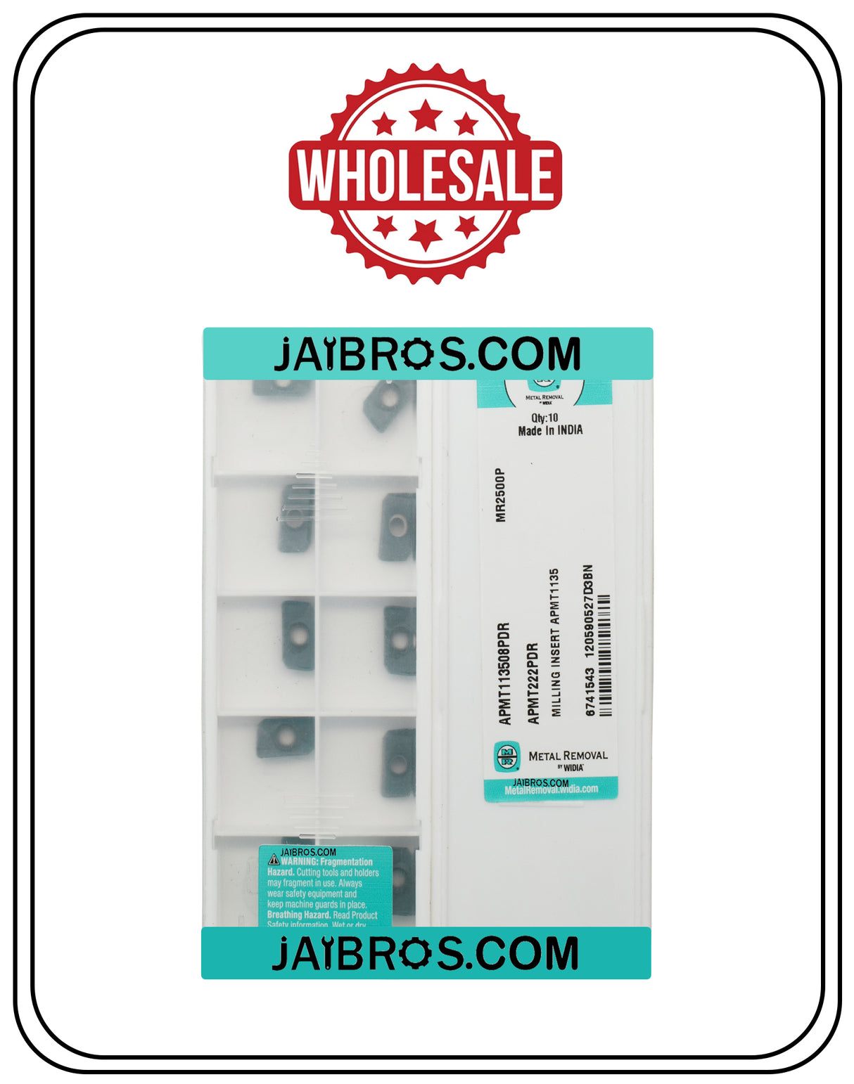 Widia APMT113508PDR MR2500 inserts for stainless steel