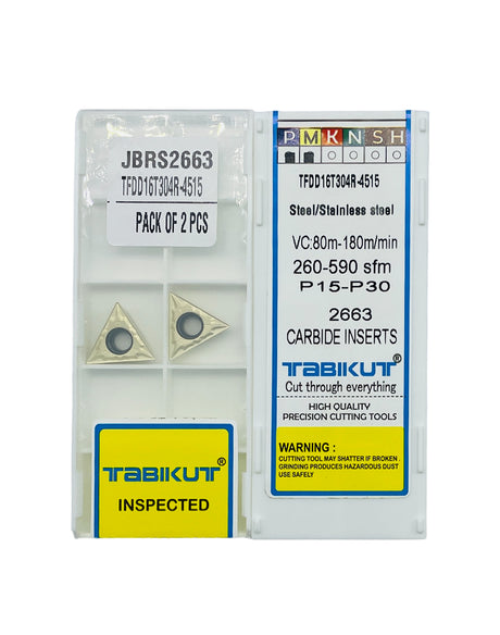 TFDD16 carbide insert triangle 16T304 pack of 2