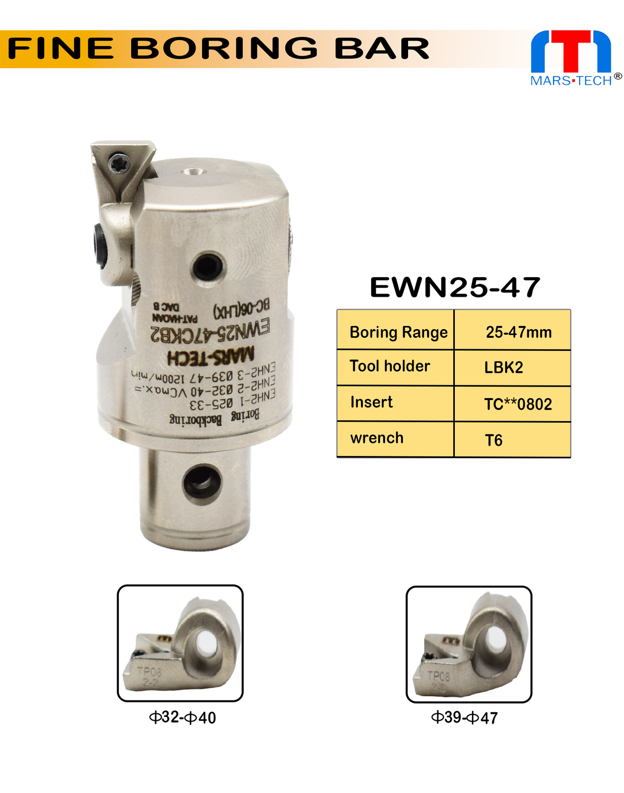 precision boring head cartridge EWN25 for CNC machine