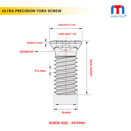Ultra Precision Screw 4x15 T20mm