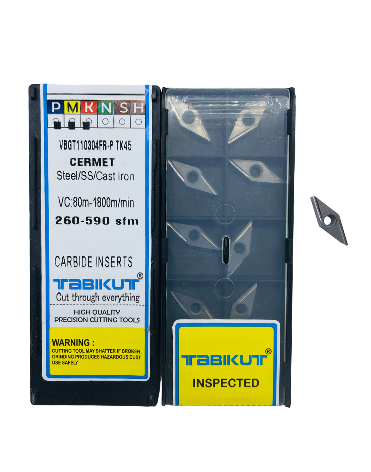 Tabikut Cermet inserts for finishing steel