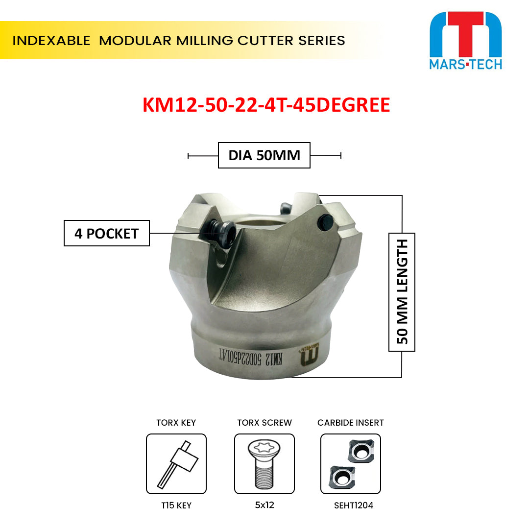 Indexable modular milling cutter