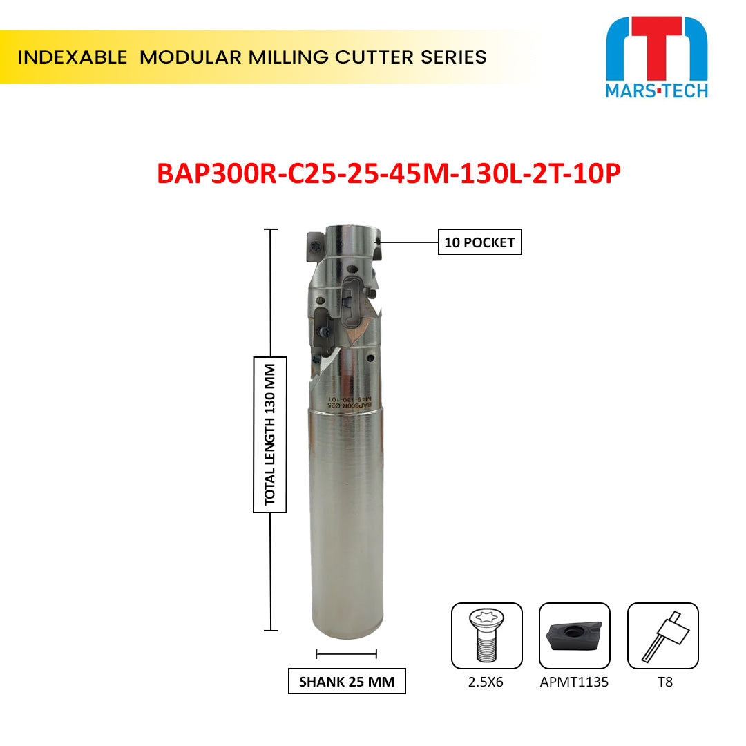 Helical rougher cutter for apmt1135 insert 25 mm 130