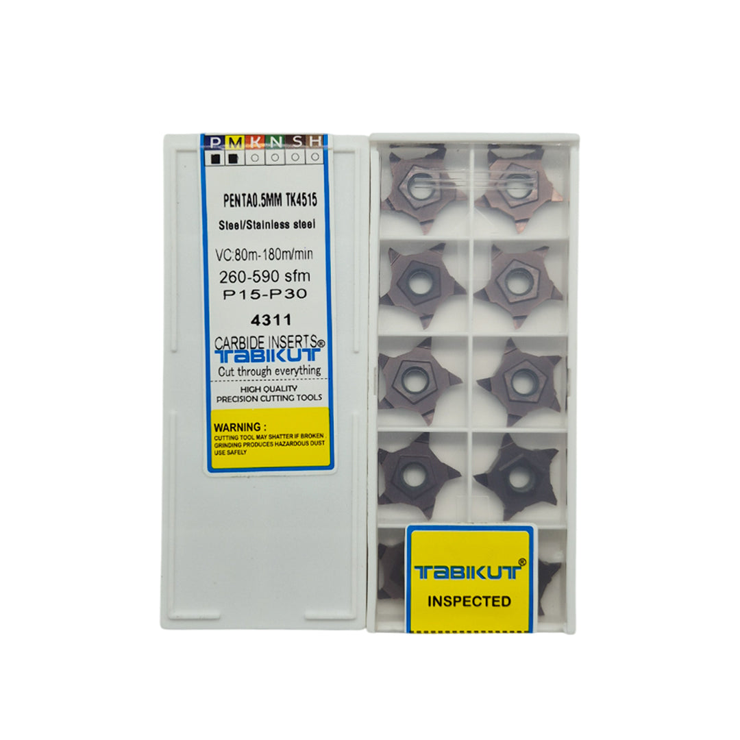 Box of carbide inserts with Tabikut branding