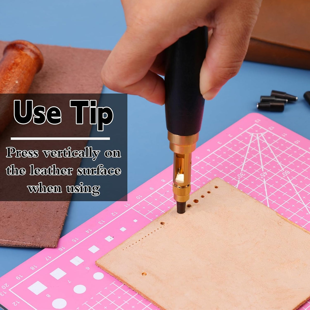 Adjustable screw hole punch tool