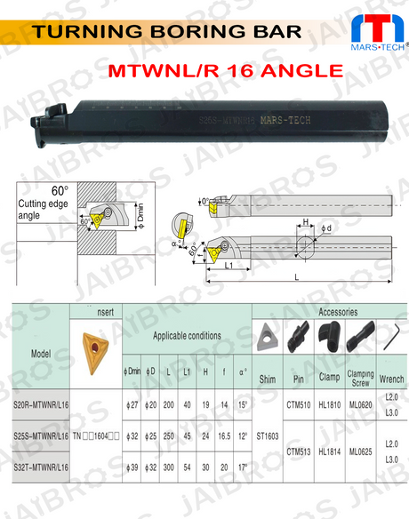 boring bar for TNMG insert
