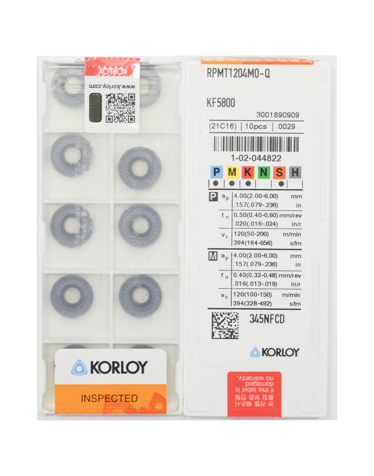 KORLOY RPMT1204 carbide insert