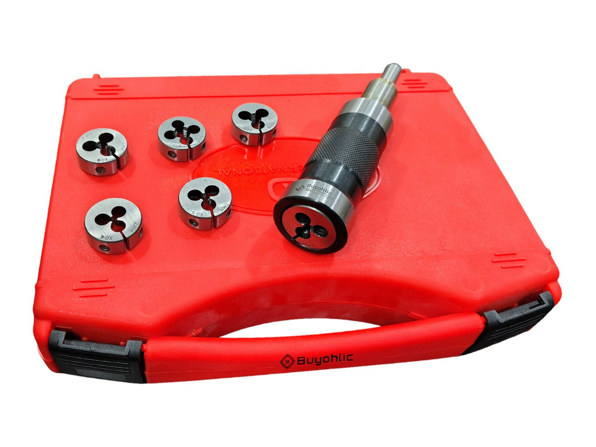Precision Lathe die holder includes six metric threading dies