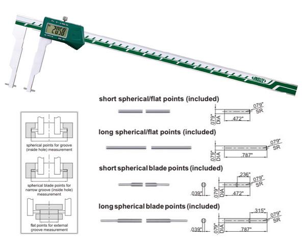 INSIZE Digital Calipers With Interchangeable Points 1124