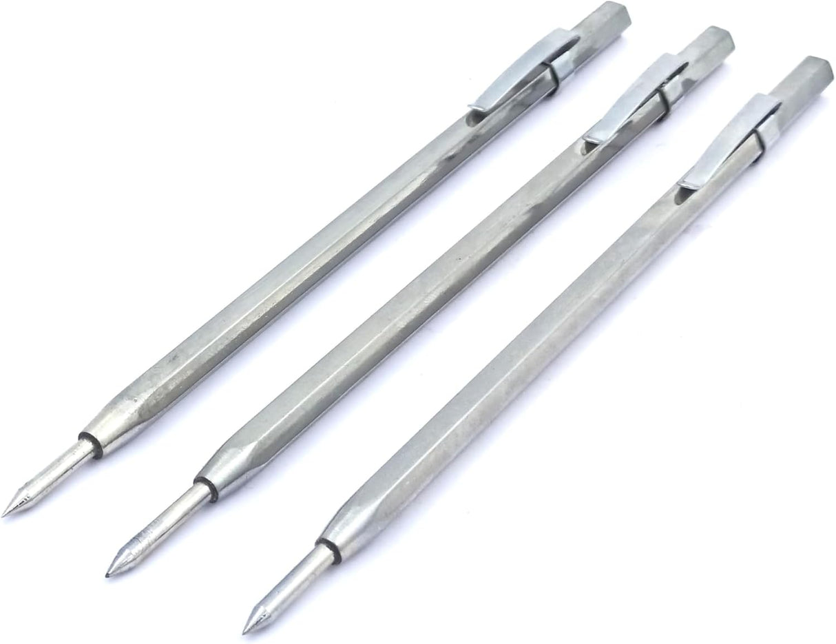 Three metal scribe marking tools