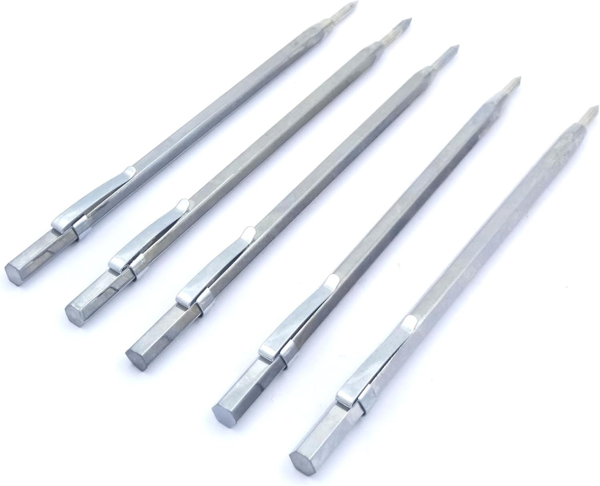 Five metal scribe marking tools