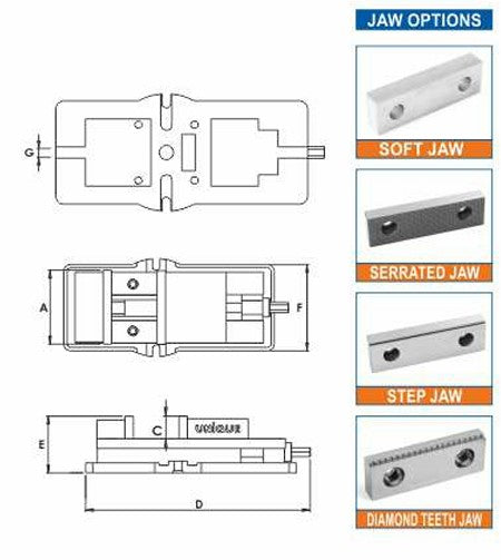 U-350 Vise Jaw Options Diagram