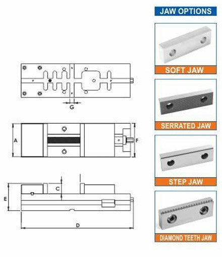 Vise jaw options technical diagram