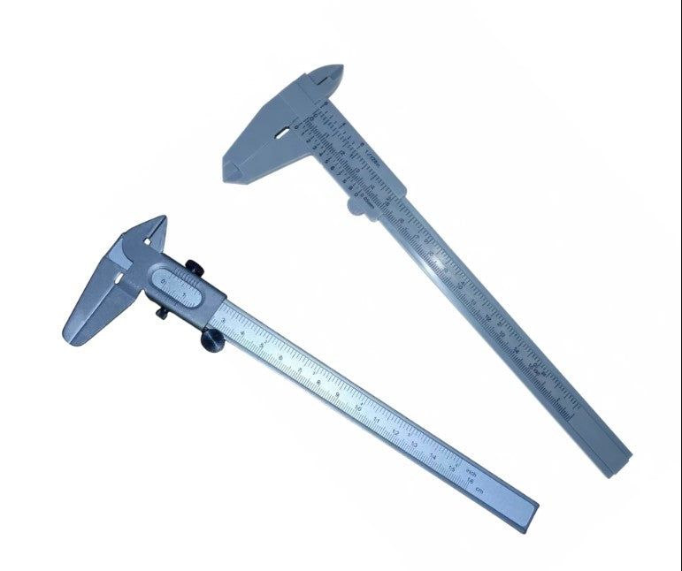 Two plastic vernier measuring calipers