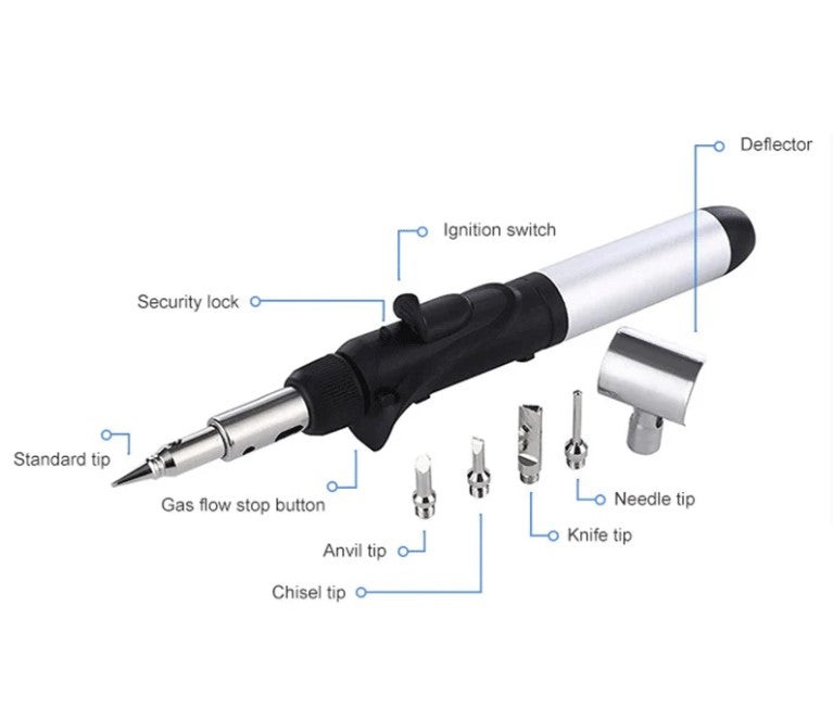 Buyohlic Multi-Function Cordless Soldering Iron kit – Adjustable Flame, Self-Igniting Design with Storage Box