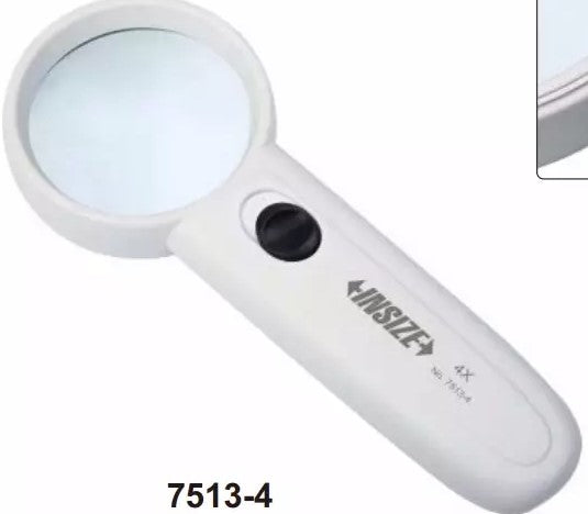 White handheld 4X magnifier
