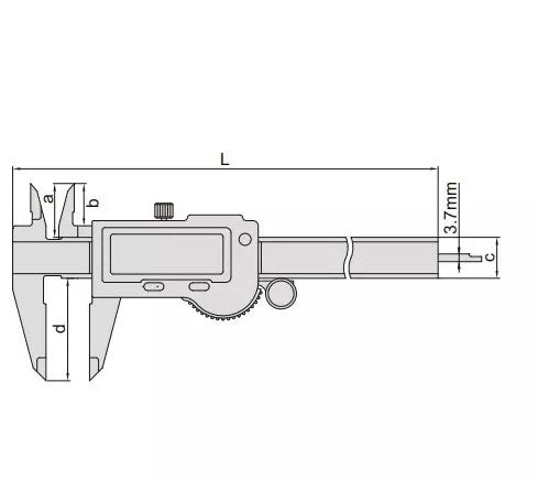 Digital caliper technical drawing