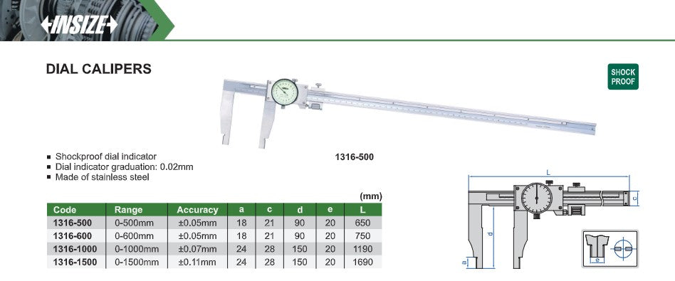INSIZE DIAL CALIPERS -1316