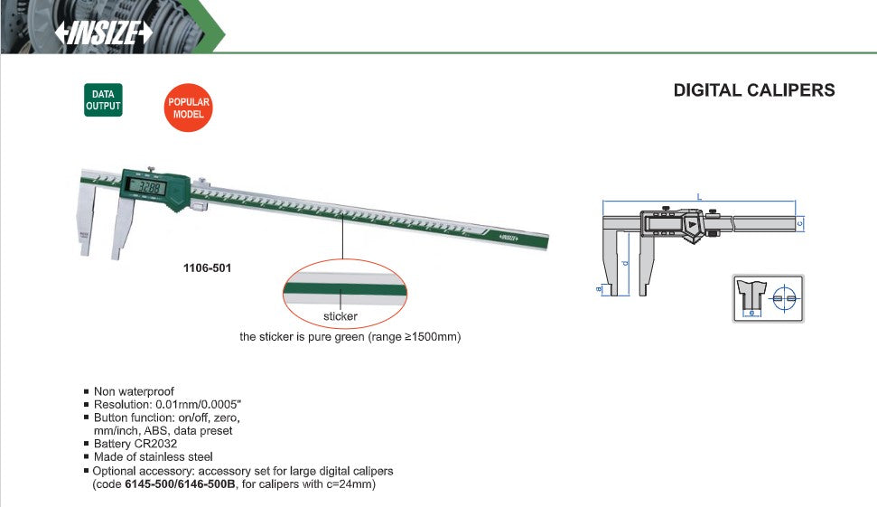 INSIZE DIGITAL CALIPERS -1106