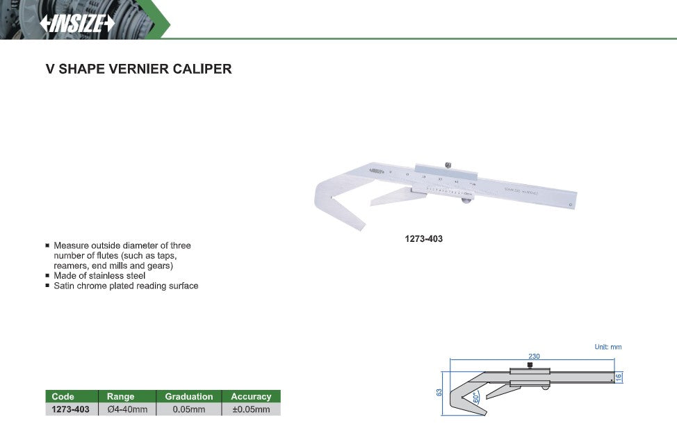 V shape vernier caliper tool