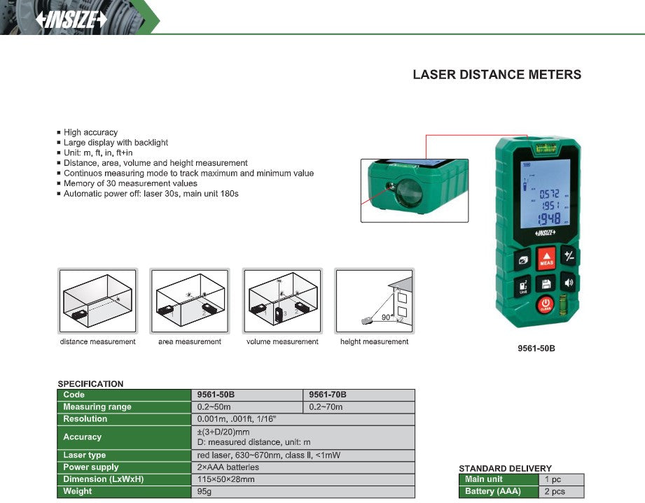 Insize laser distance meter specifications