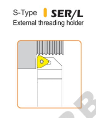 S-Type External Threading Holder SER/L 16 - 1212/1616/2020/2525/3232 Pack of 1